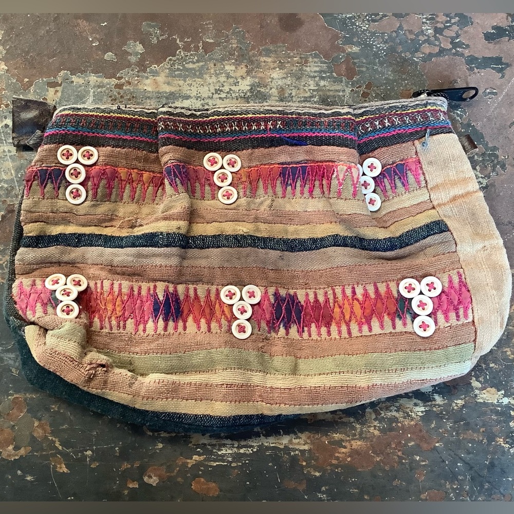 Vintage Hmong Fabric — Makeup Bag Clutch
